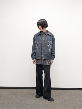 「ボタニカル」｜「アイテム（スラックス）」を使った、kenguchiさん（メンズ・170cm）の秋コーディネート
