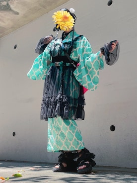 「アイテム（アームカバー）」を使った、硝煙❤️‍🩹さん（レディース・165cm）の夏コーディネート
