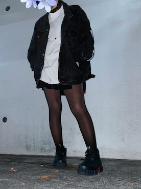 「アイテム（デニムジャケット）」を使った、硝煙❤️‍🩹さん（レディース・165cm）の秋コーディネート