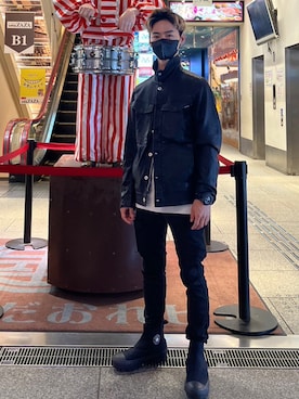 「G-STAR RAW（ジースターロゥ）のアイテム（ジャケット/アウター）」を使った、senitoseiyaさん（メンズ・163cm）の秋コーディネート