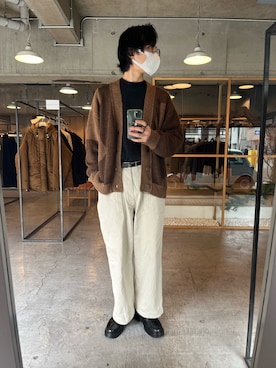 「markaware（マーカウェア）のアイテム（トップス）」を使った、parkingstaffさん（メンズ・182cm）の冬コーディネート