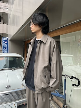 「markaware（マーカウェア）のアイテム（ブルゾン）」を使った、parkingstaffさん（メンズ・182cm）の春コーディネート