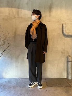 「markaware（マーカウェア）のアイテム（スラックス）」を使った、parkingstaffさん（メンズ・182cm）の秋コーディネート
