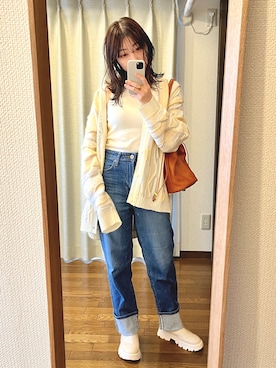 「いまどきジャケット写真」｜「アイテム（ブーツ）」を使った、downover0530さん（レディース・153cm）の春コーディネート