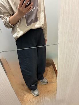 「しまむら（シマムラ）のアイテム（Tシャツ/カットソー、ベージュ系）」を使った、yukiさん（レディース・153cm）の春コーディネート