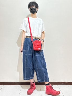 「plain-me（プレインミー）のアイテム（バッグ）」を使った、HEXA🇹🇼さん（メンズ・183cm）の夏コーディネート