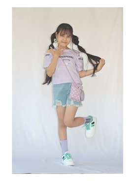 「n☆p school（ニコプチスクール）のアイテム」を使った、miiさん（キッズ・142cm）の夏コーディネート