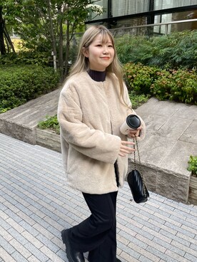 「金髪」｜「アイテム（ブルゾン）」を使った、MIOさん（レディース・158cm）の秋コーディネート