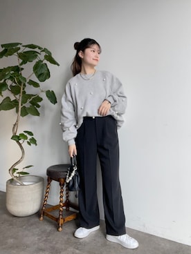 「prose verse（プロズヴェール）のアイテム（スウェット）」を使った、MIOさん（レディース・158cm）の冬コーディネート