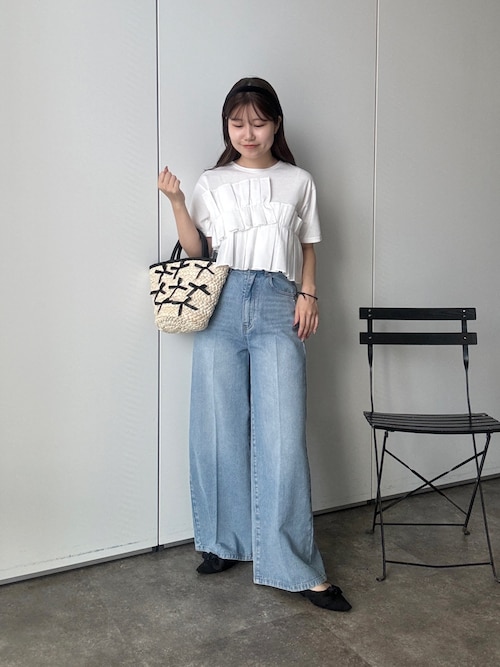 D.HYGEN - Bum Flap Damaged Denim Drop Crotch Slim Pants