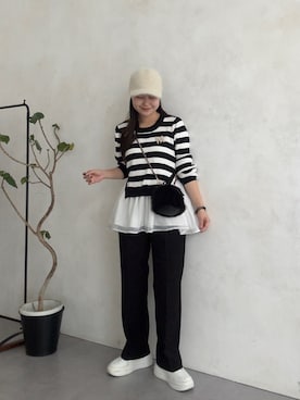 「prose verse（プロズヴェール）のアイテム（帽子）」を使った、MIOさん（レディース・158cm）の秋コーディネート