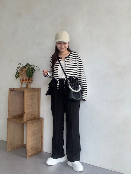 ハイウエストスリムストレートタックパンツ（その他パンツ）｜prose