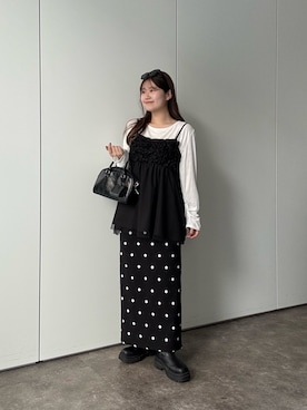 「アイテム（ボストンバッグ）」を使った、MIOさん（レディース・158cm・20代）の春コーディネート