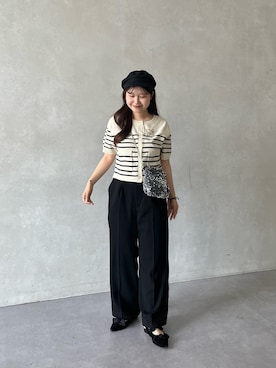 「prose verse（プロズヴェール）のアイテム（スラックス）」を使った、MIOさん（レディース・158cm）の春コーディネート