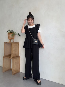 「アイテム（オールインワン・サロペット）」を使った、MIOさん（レディース・158cm・20代）の夏コーディネート