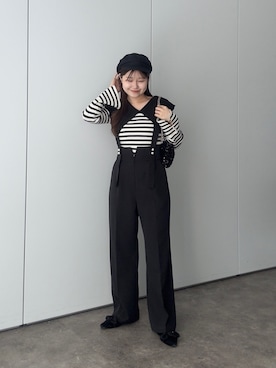 「アイテム（サロペット/オーバーオール）」を使った、MIOさん（レディース・158cm・20代）の夏コーディネート