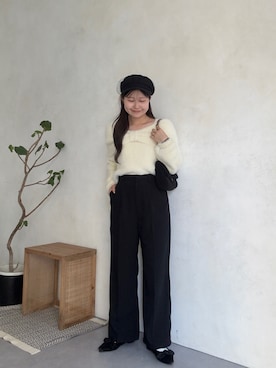 「prose verse（プロズヴェール）のアイテム（スラックス）」を使った、MIOさん（レディース・158cm）の秋コーディネート