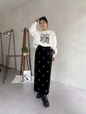 「prose verse（プロズヴェール）のアイテム（Tシャツ/カットソー）」を使った、MIOさん（レディース・158cm）の秋コーディネート