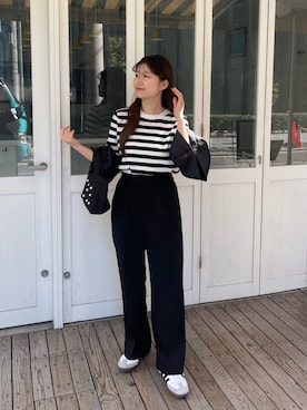 「アイテム（ヘアアクセサリー、ブラック系）」を使った、MIOさん（レディース・158cm）の春コーディネート