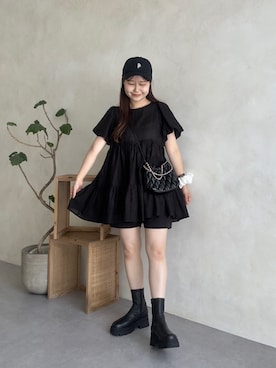 「アイテム（帽子）」を使った、MIOさん（レディース・158cm・20代）の夏コーディネート