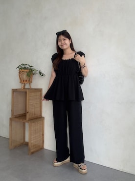 「アイテム（オールインワン・サロペット）」を使った、MIOさん（レディース・158cm・20代）の夏コーディネート