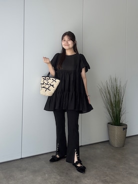 「アイテム（かごバッグ）」を使った、MIOさん（レディース・158cm・20代）の夏コーディネート