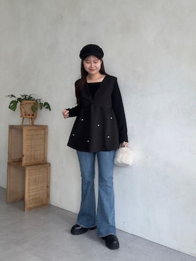 「アイテム（ブーツ）」を使った、MIOさん（レディース・158cm）の秋コーディネート