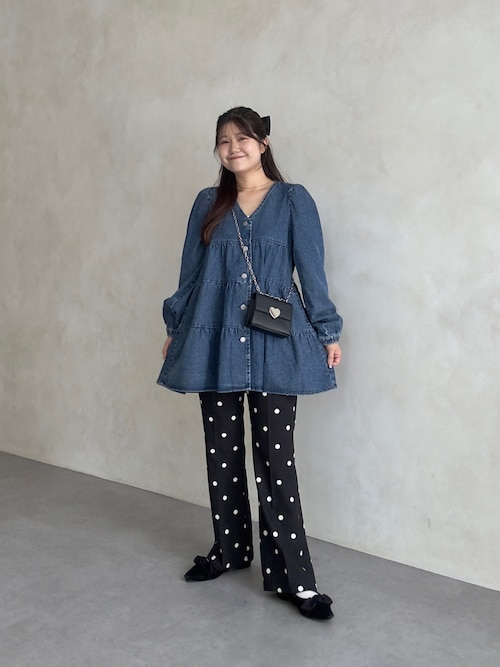 Vネックデニムティアードブラウス（シャツ/ブラウス）｜prose verse