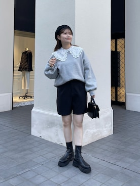 「prose verse（プロズヴェール）のアイテム（スウェット）」を使った、MIOさん（レディース・158cm）の秋コーディネート