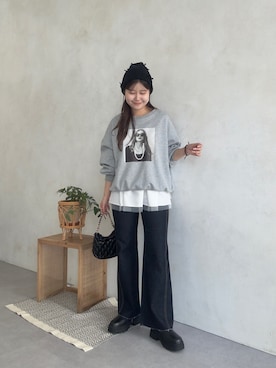 「アイテム（スウェット）」を使った、MIOさん（レディース・158cm・20代）の夏コーディネート