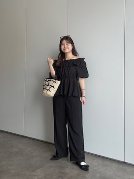 「prose verse（プロズヴェール）のアイテム（スラックス）」を使った、MIOさん（レディース・158cm）の春コーディネート