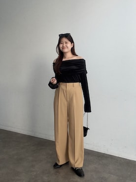 「アイテム（スラックス）」を使った、MIOさん（レディース・158cm・20代）の夏コーディネート