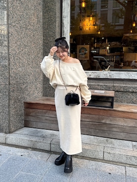 「アイテム（スカート、ベージュ系）」を使った、MIOさん（レディース・158cm）の秋コーディネート