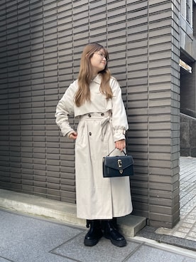 「アイテム（トレンチコート）」を使った、MIOさん（レディース・158cm・10代）の冬コーディネート