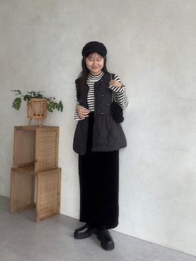 「アイテム（ベスト）」を使った、MIOさん（レディース・158cm）の秋コーディネート
