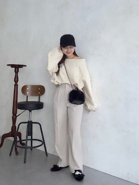 「prose verse（プロズヴェール）のアイテム（帽子）」を使った、MIOさん（レディース・158cm）の秋コーディネート