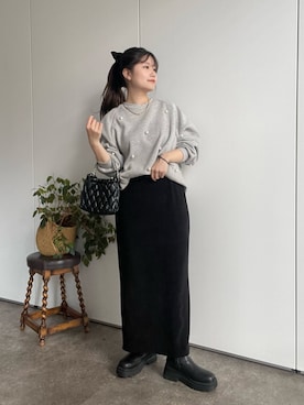 「prose verse（プロズヴェール）のアイテム（スウェット）」を使った、MIOさん（レディース・158cm）の冬コーディネート