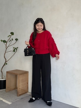 「prose verse（プロズヴェール）のアイテム（スラックス）」を使った、MIOさん（レディース・158cm）の秋コーディネート