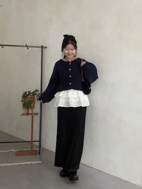 「アイテム（カーディガン/ボレロ）」を使った、MIOさん（レディース・158cm・20代）の秋コーディネート