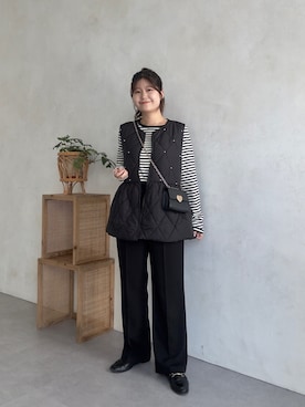 「アイテム（ベスト）」を使った、MIOさん（レディース・158cm・20代）の夏コーディネート