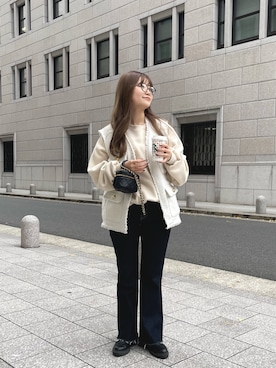 「prose verse（プロズヴェール）のアイテム（スウェット）」を使った、MIOさん（レディース・158cm）の冬コーディネート