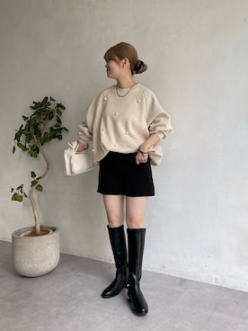 「prose verse（プロズヴェール）のアイテム（スウェット）」を使った、MIOさん（レディース・158cm）の夏コーディネート