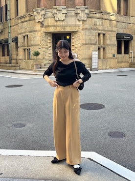 「アイテム（スラックス）」を使った、MIOさん（レディース・158cm・20代）の夏コーディネート