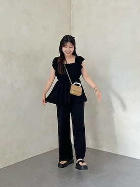 「アイテム（オールインワン・サロペット）」を使った、MIOさん（レディース・158cm・20代）の夏コーディネート