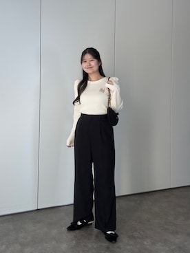 「prose verse（プロズヴェール）のアイテム（スラックス）」を使った、MIOさん（レディース・158cm）の秋コーディネート