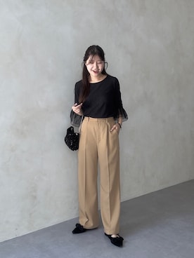 「アイテム（スラックス）」を使った、MIOさん（レディース・158cm・20代）の夏コーディネート
