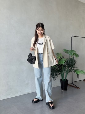 「アイテム（テーラードジャケット）」を使った、MIOさん（レディース・158cm・20代）の夏コーディネート
