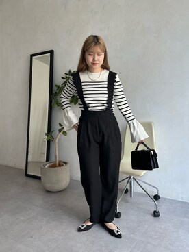 「スカラップ」｜「アイテム（アクセサリー）」を使った、MIOさん（レディース・158cm）の夏コーディネート