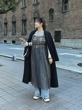 「prose verse（プロズヴェール）のアイテム（チェスターコート）」を使った、MIOさん（レディース・158cm）の冬コーディネート