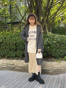 「コート」｜「アイテム（セットアップ）」を使った、MIOさん（レディース・158cm）の秋コーディネート